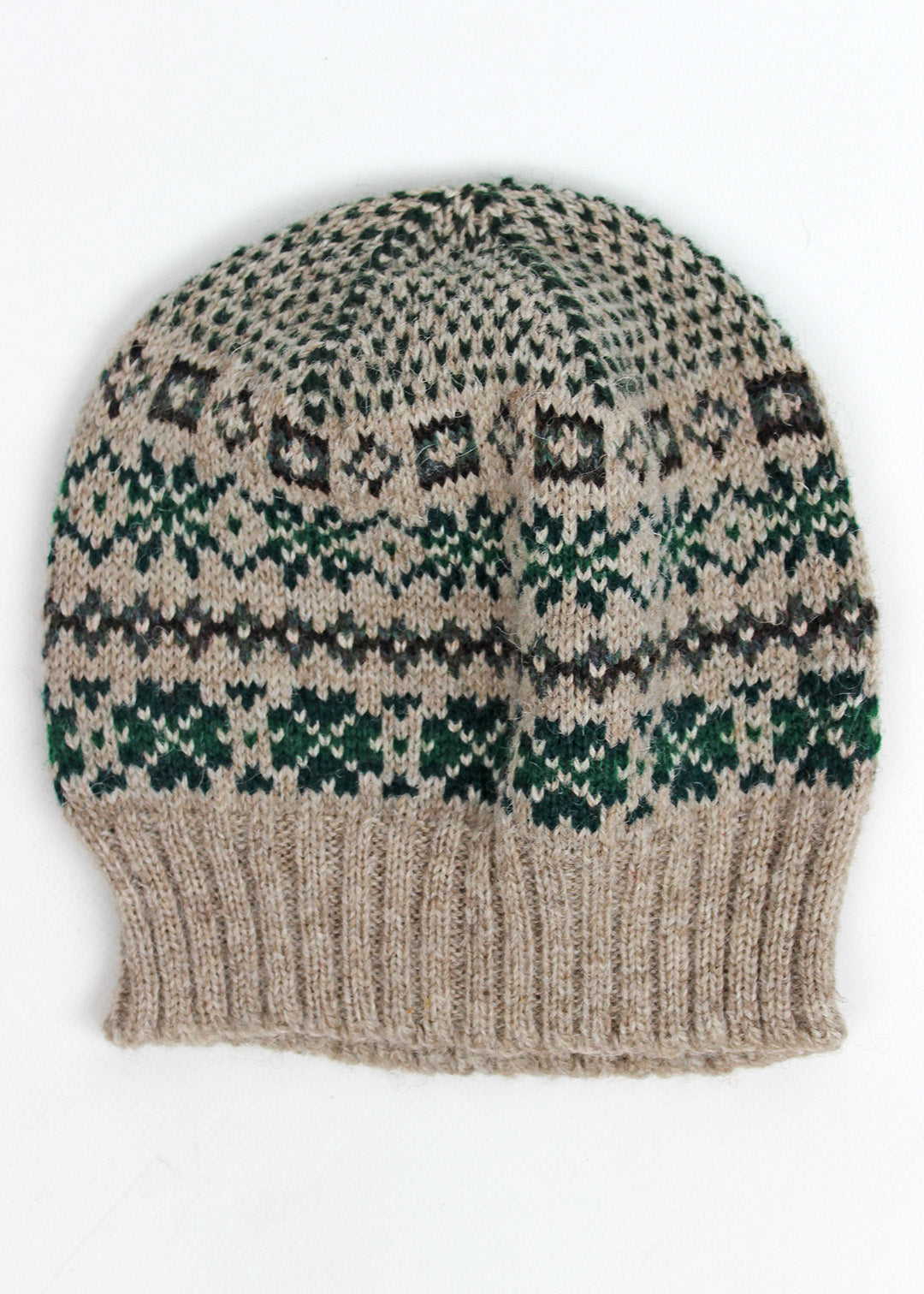 Shetland Fair Isle Hat Green