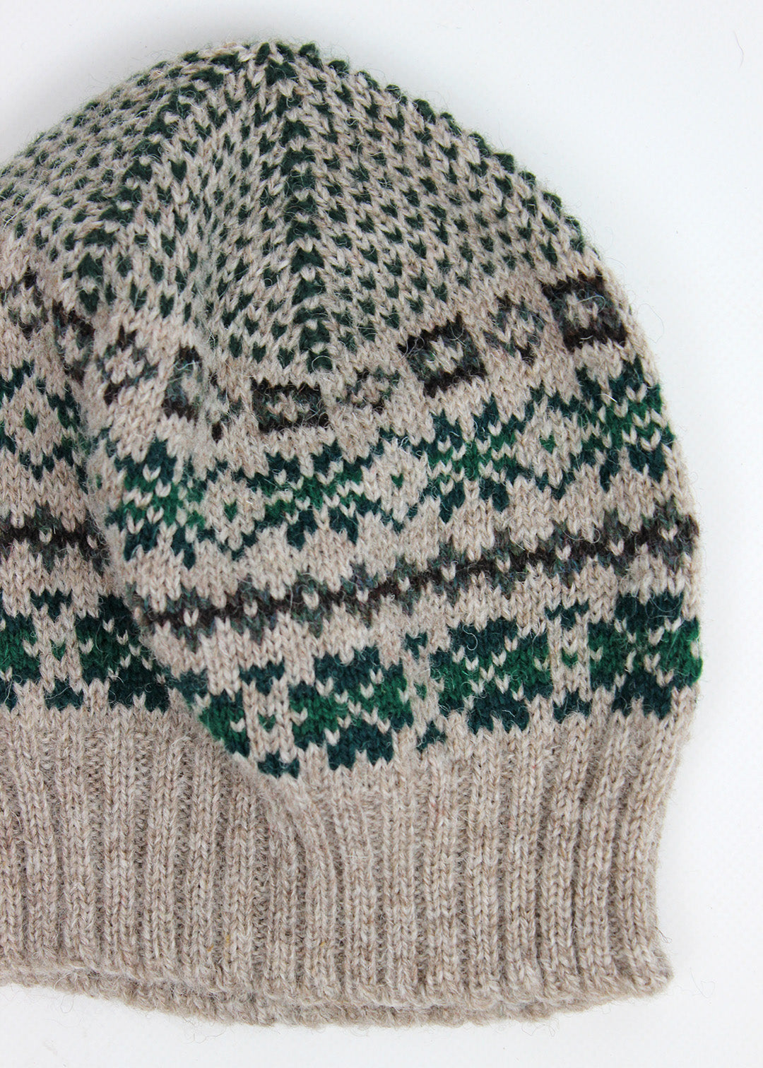 Shetland Fair Isle Hat Green