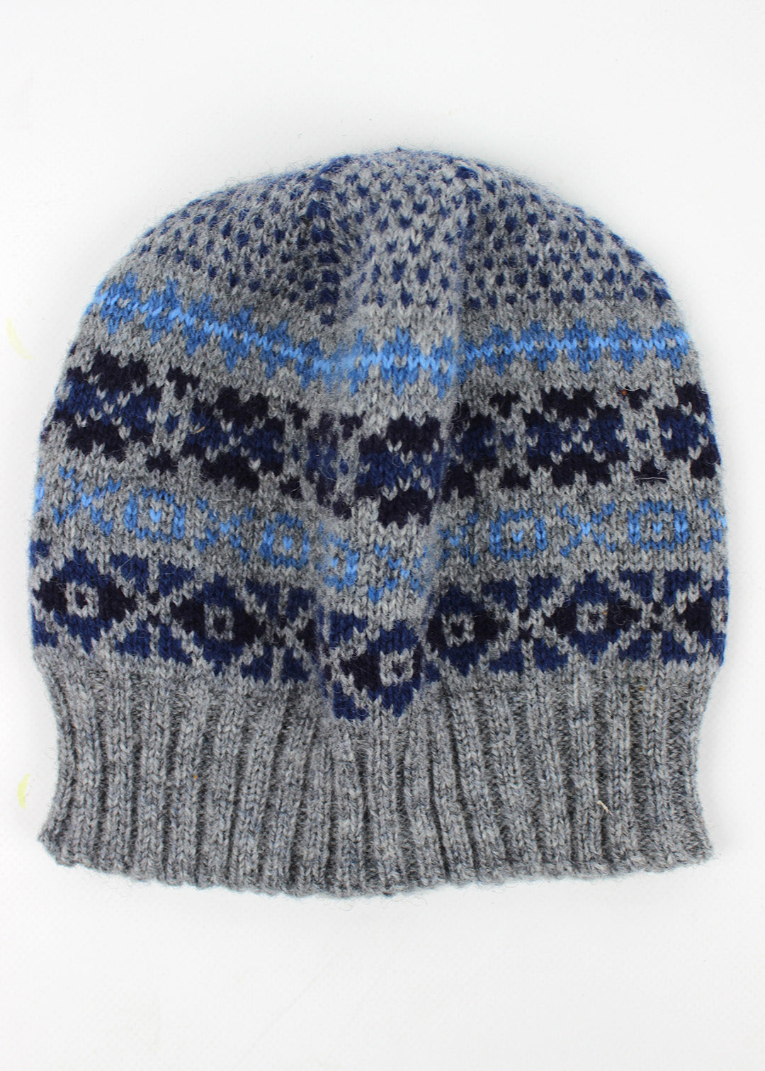 Shetland Fair Isle Hat Grey