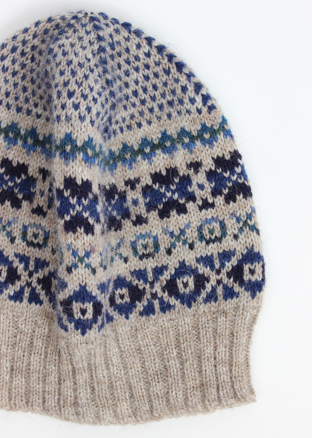 Shetland Fair Isle Hat Navy