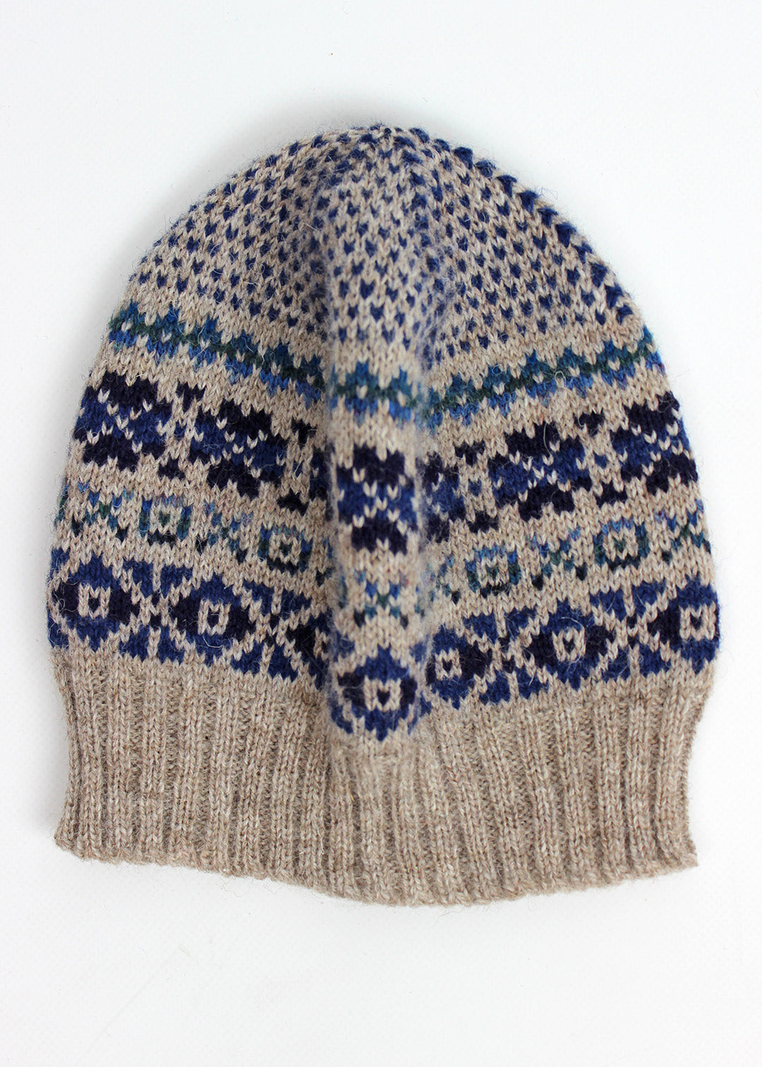 Shetland Fair Isle Hat Navy