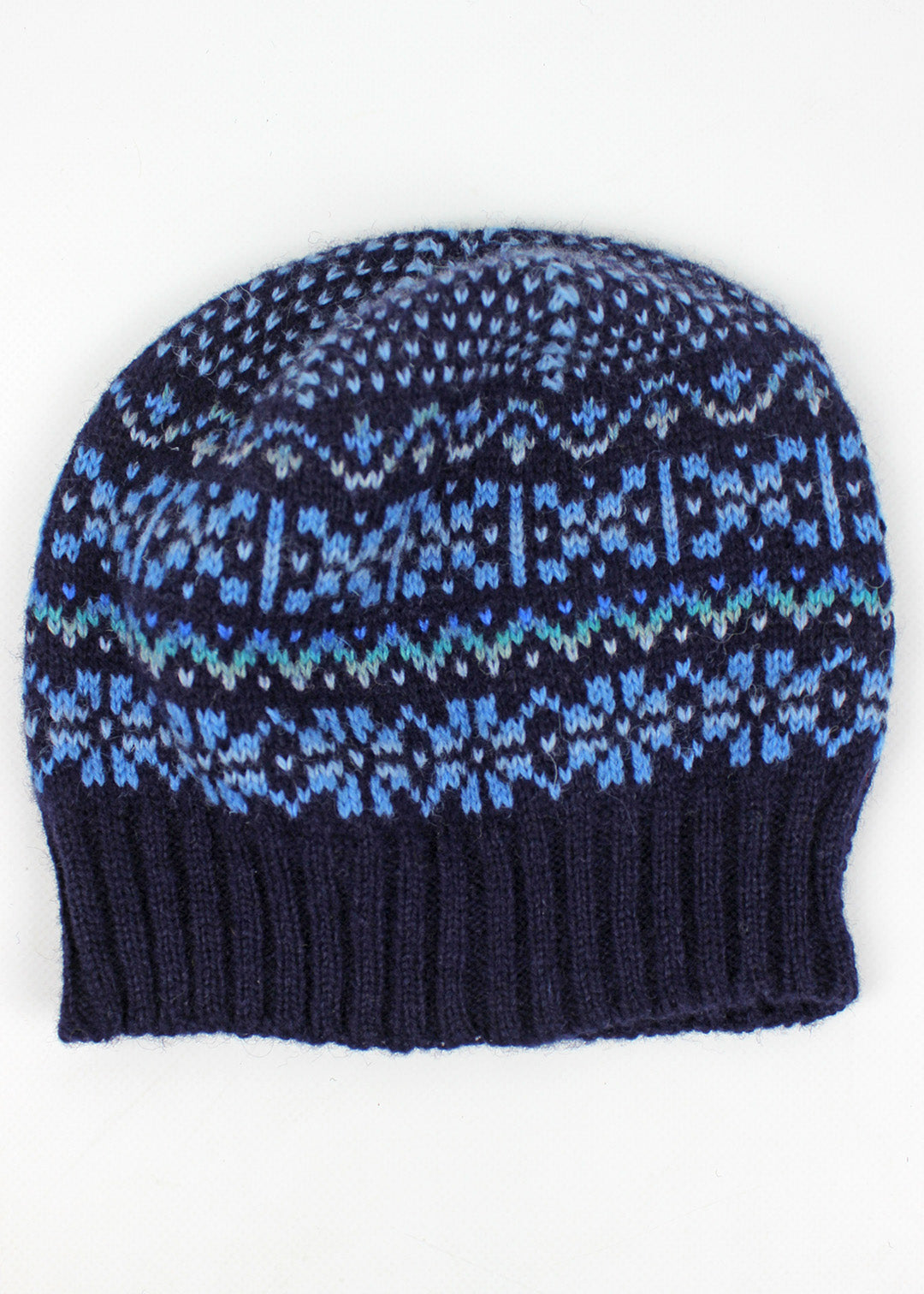 Shetland Fair Isle Hat Navy