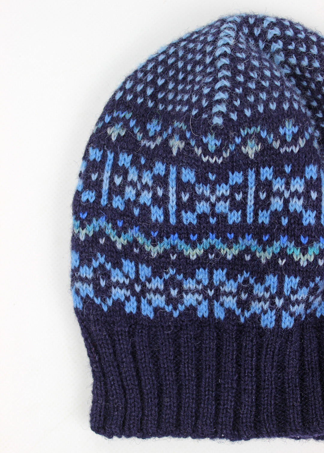 Shetland Fair Isle Hat Navy