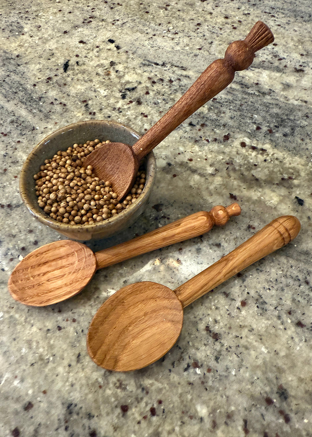Spice spoons hand carved in Fife. Scottish Textiles Showcase