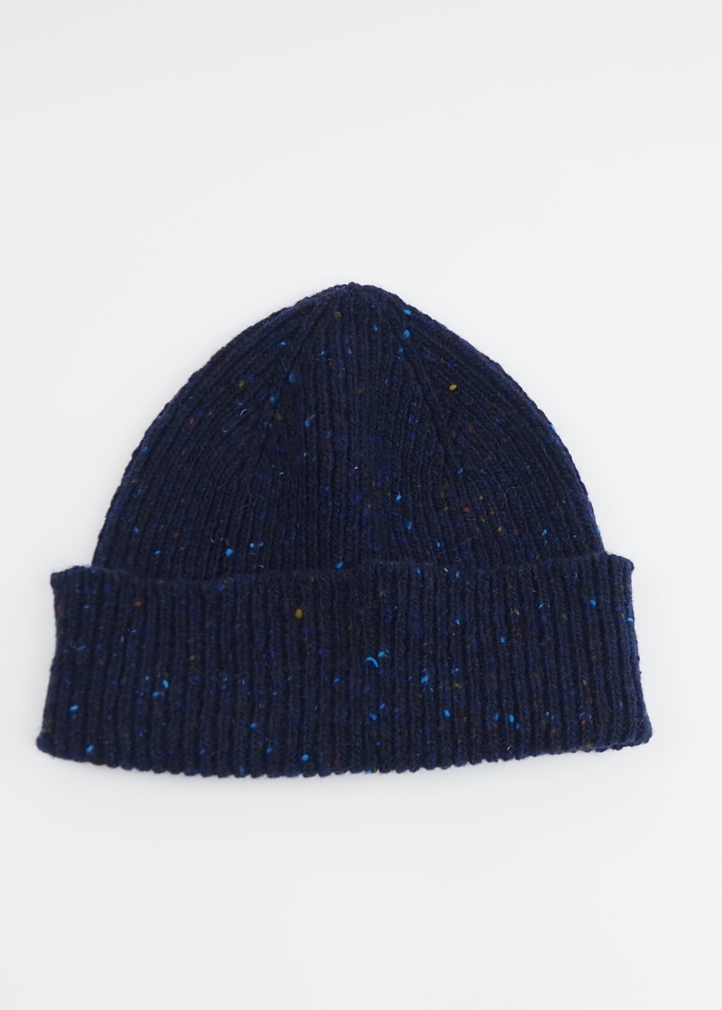 Navy beanie in Donegal wool