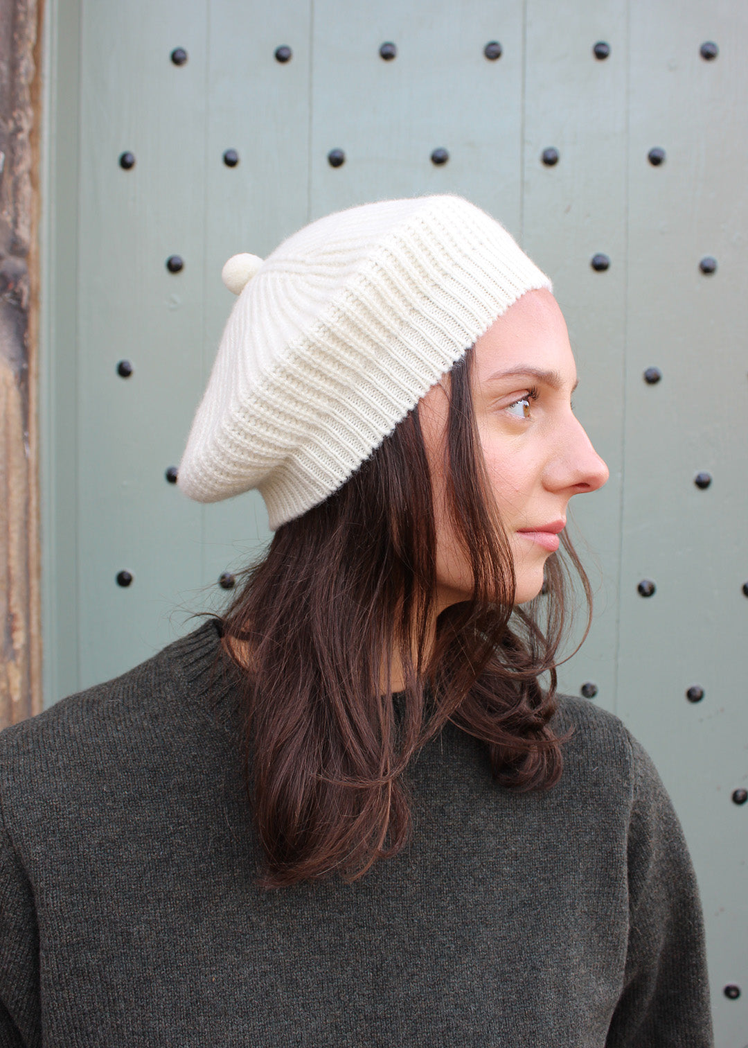 Lambswool beret with pom pom. Scottish Textiles Showcase.