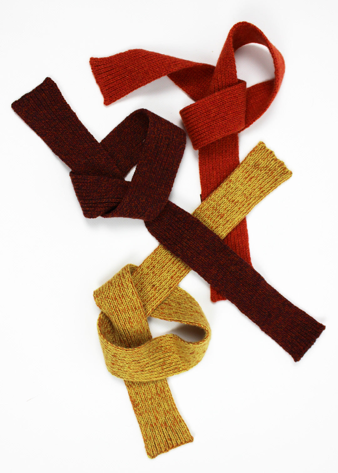 Knitted Tie Scarf Rust