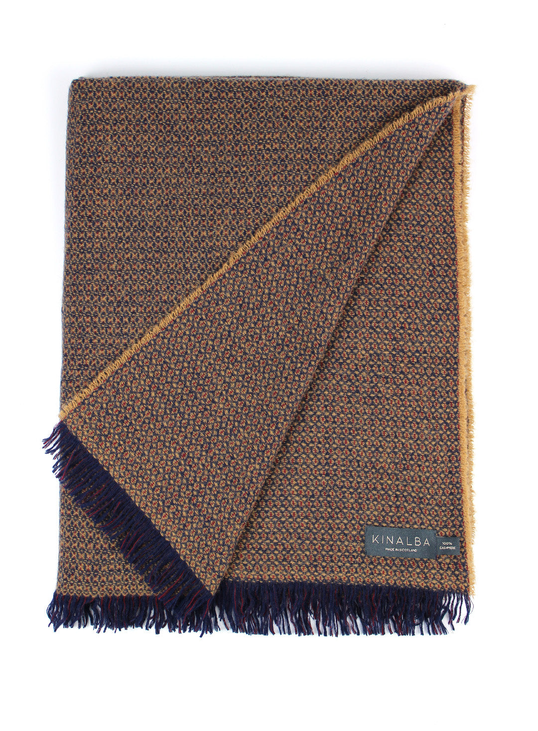 100% cashmere scarf in honeycomb colour. Scottish Textiles showcase