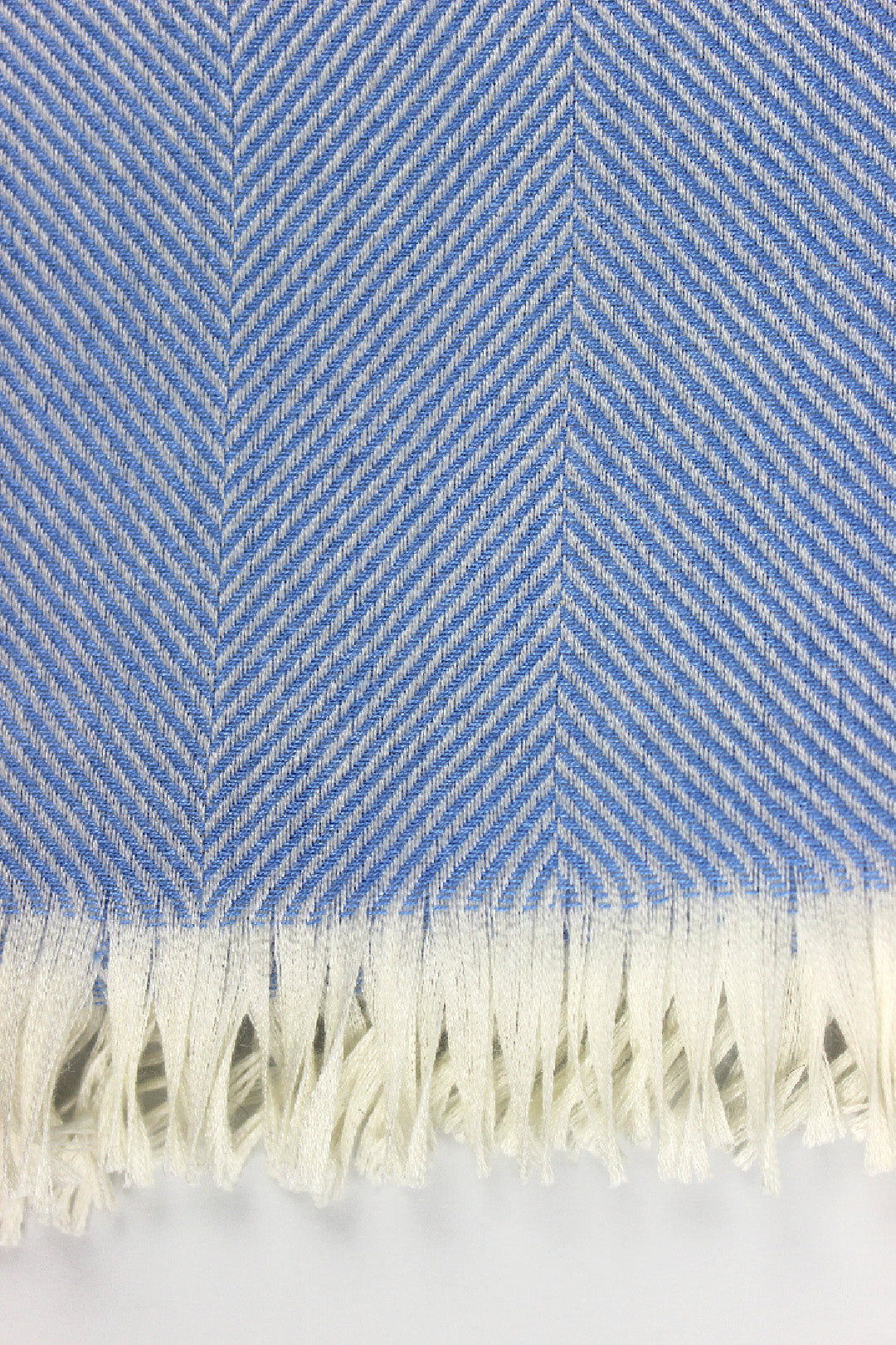 Kinalba Marquee stole in shade azure. Scottish textiles showcase