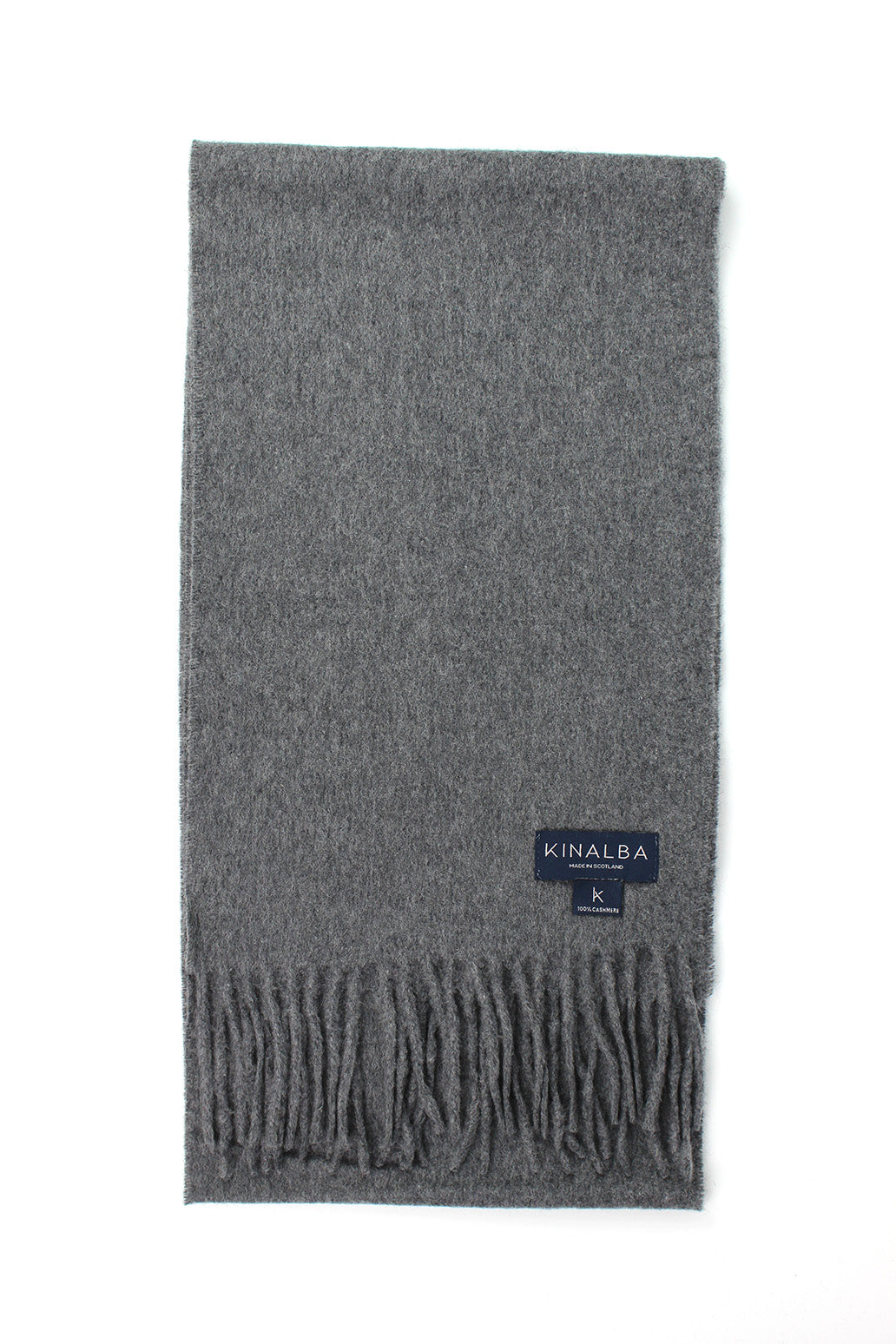 Oban scarf in grey cashmere. Scottish Textiles Showcase.