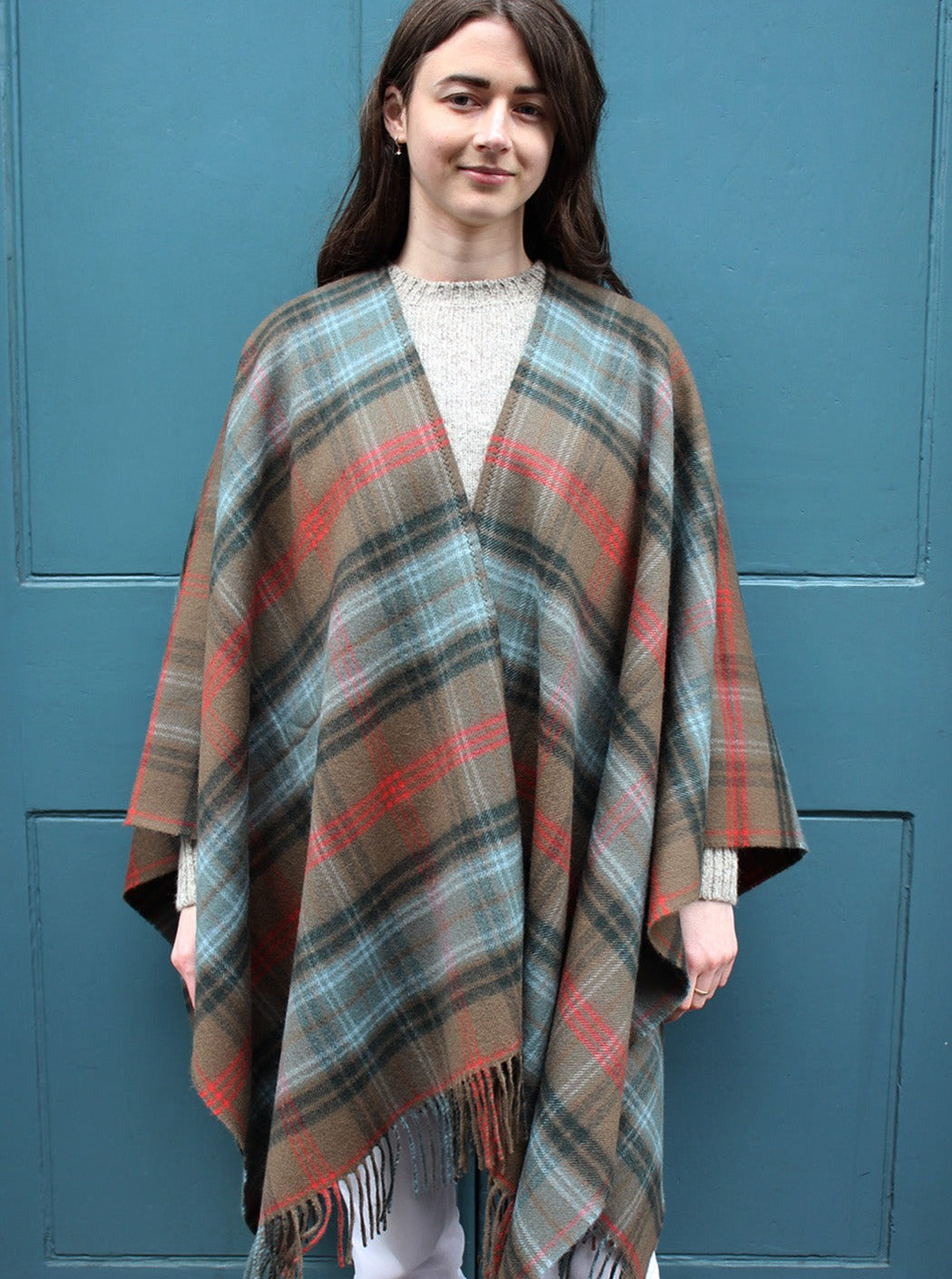 Lochcarron tartan serape in Lochcarron hunting tartan Scottish Textiles Showcase.