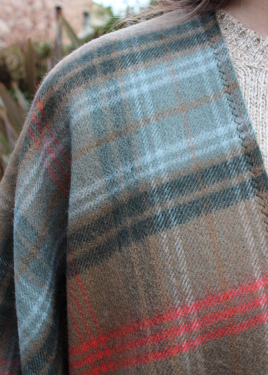 Lochcarron tartan serape in Lochcarron hunting tartan Scottish Textiles Showcase.