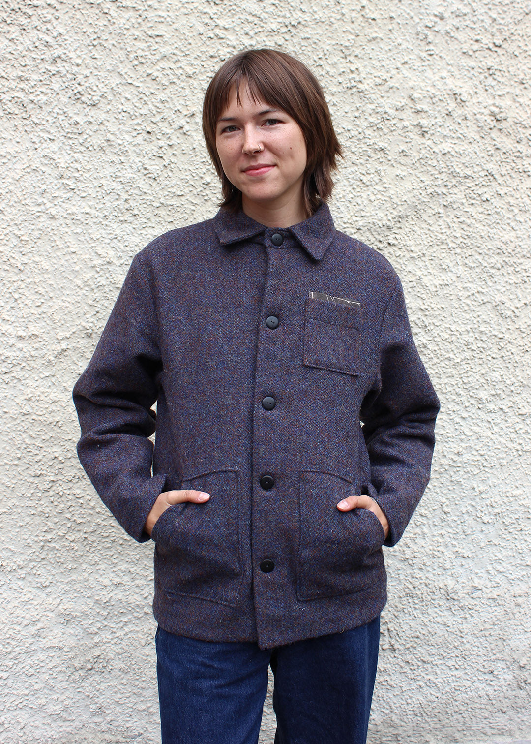 Harris Tweed jacket in storm purple.