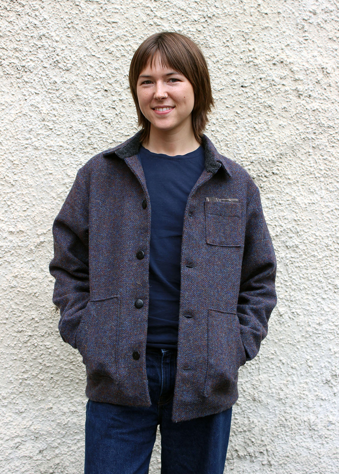 Harris Tweed jacket in storm purple.