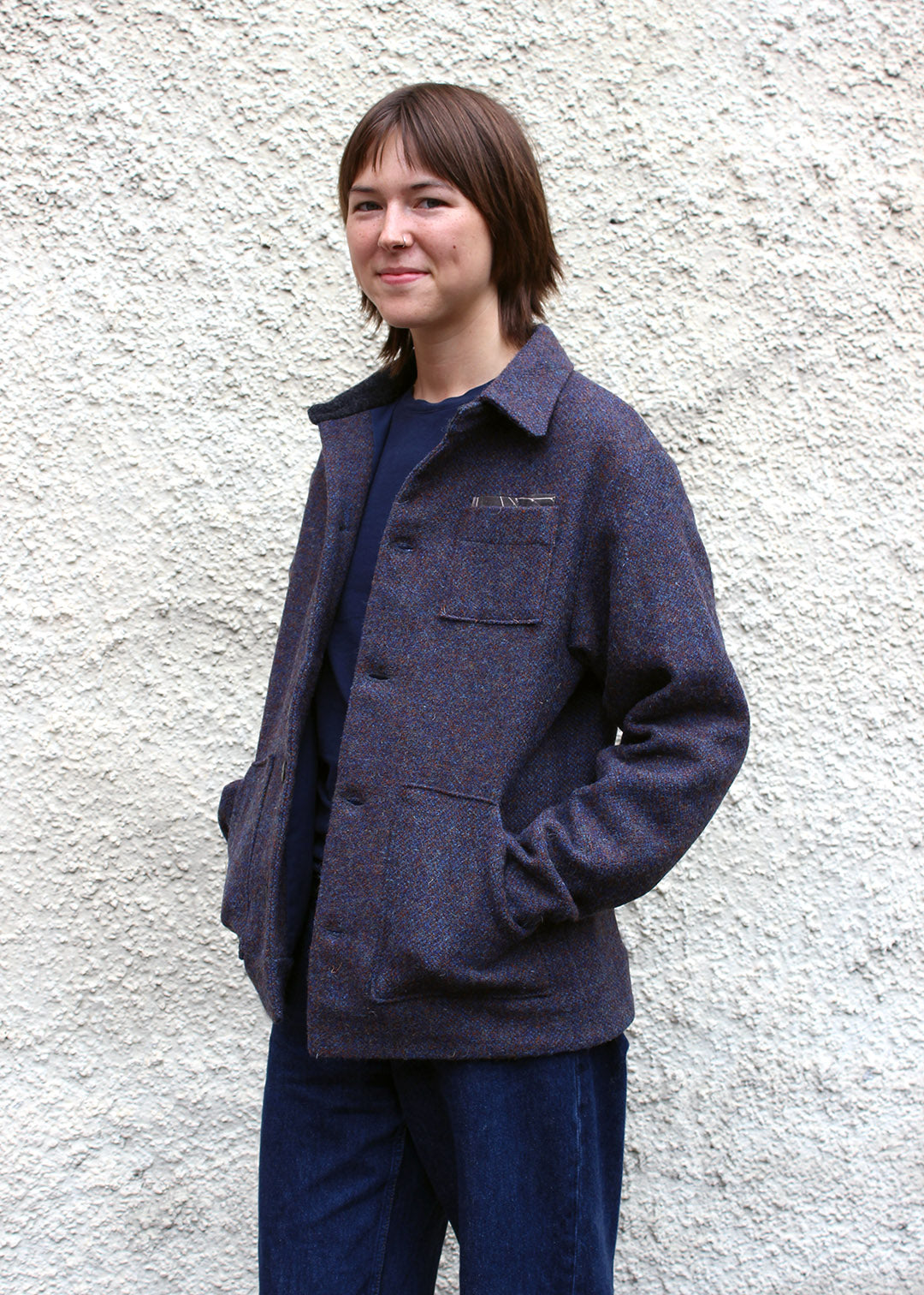 Harris Tweed jacket in storm purple.