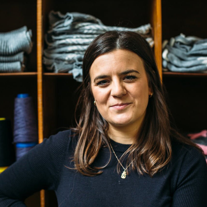 Rosie Sugden knitwear designer portrait
