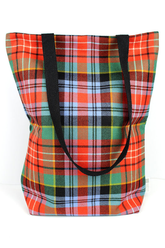 Tote bag in Caledonia Ancient tartan. Scottish Textile Showcase