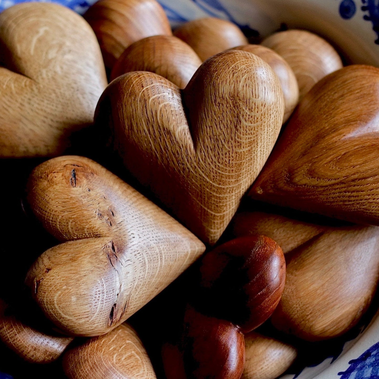 hand carved wooden hearts made from Scottish wood