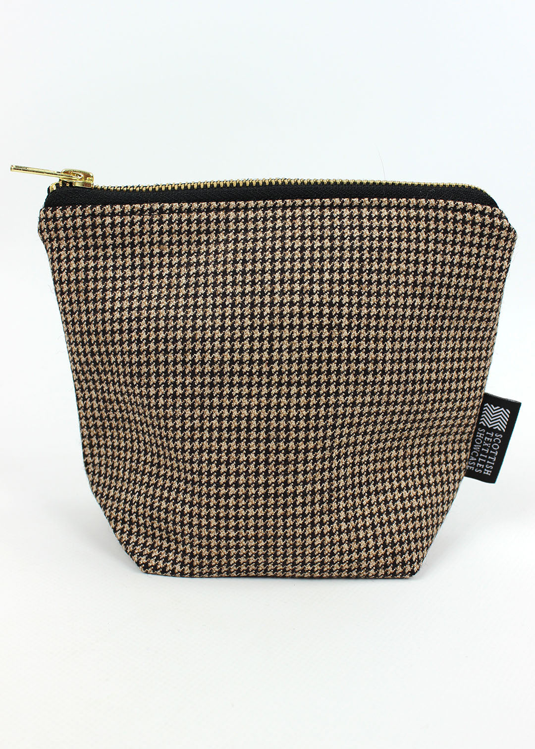 Houndstooth Tweed Zip Bag Small