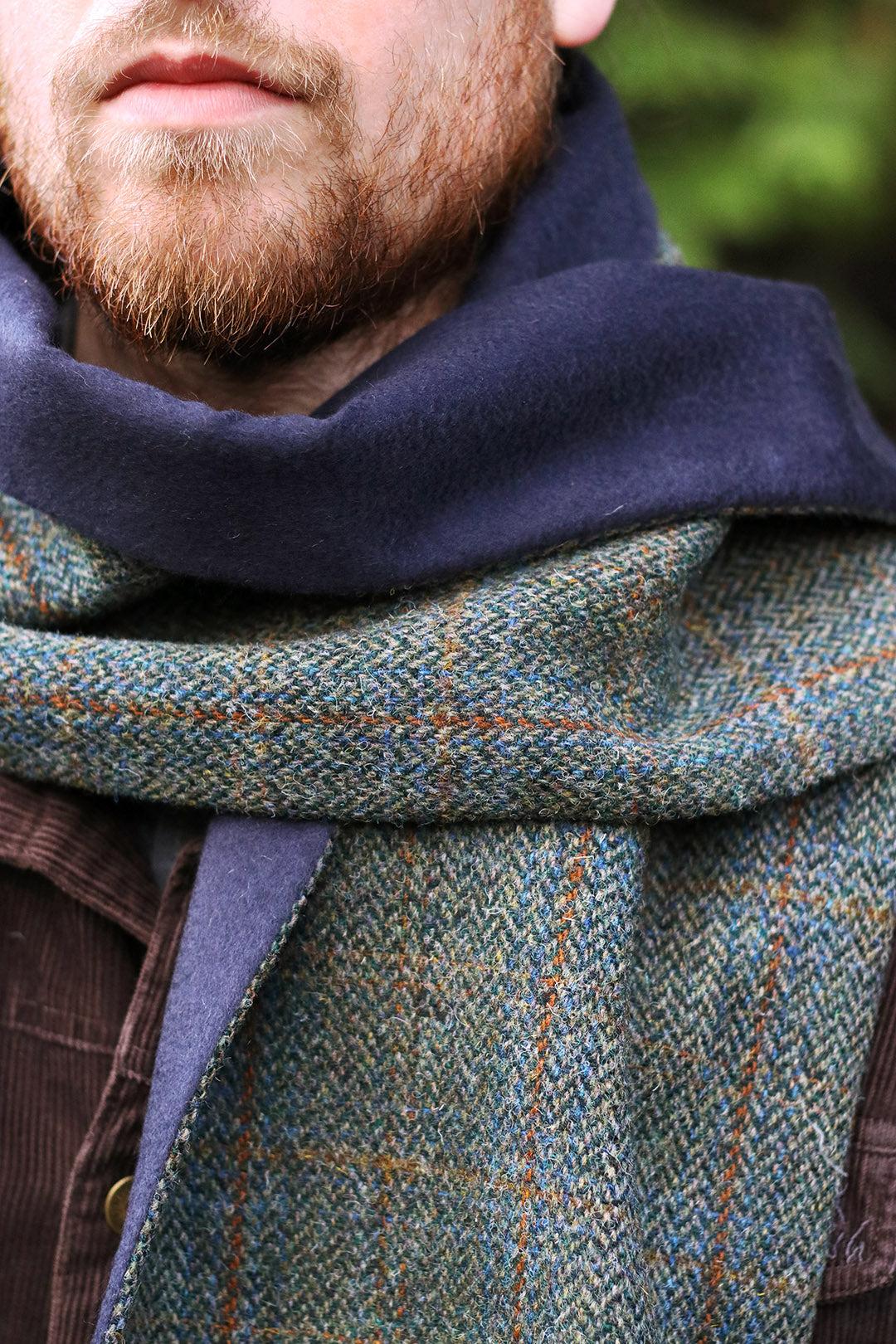 Harris Tweed scarf lined with Johnstons of Elgin cashmere, designed by Kitty Mackenzie. Scottish Textiles Showcase