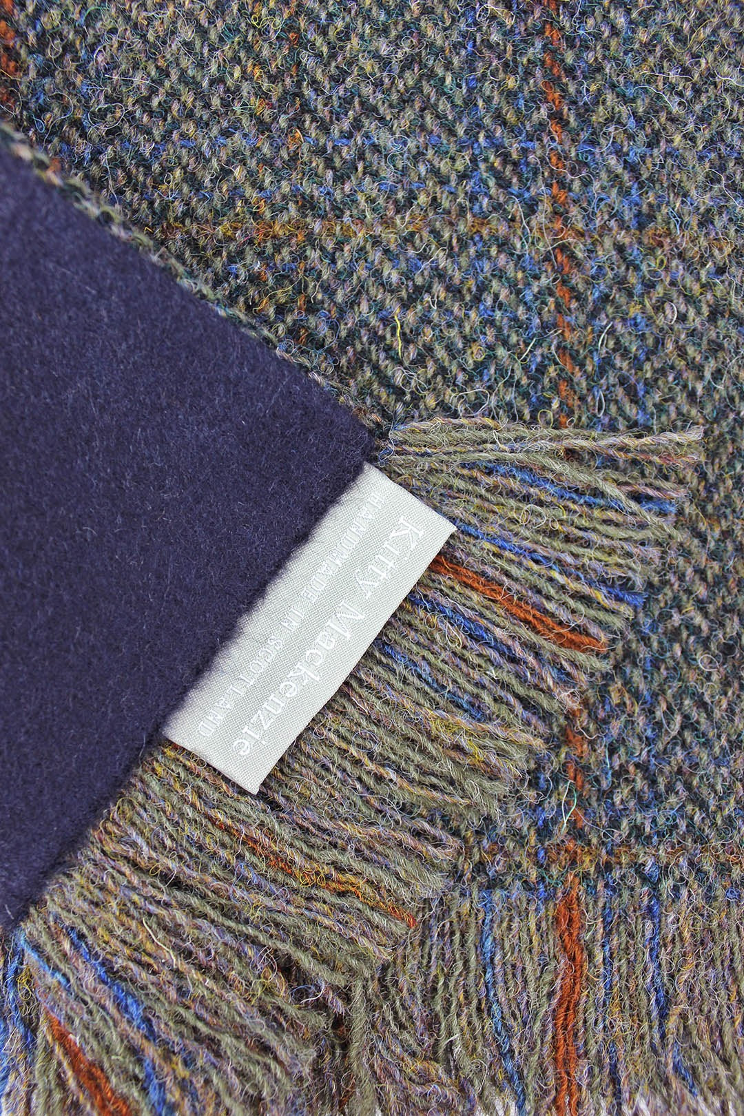 Harris Tweed scarf lined with Johnstons of Elgin cashmere, designed by Kitty Mackenzie. Scottish Textiles Showcase