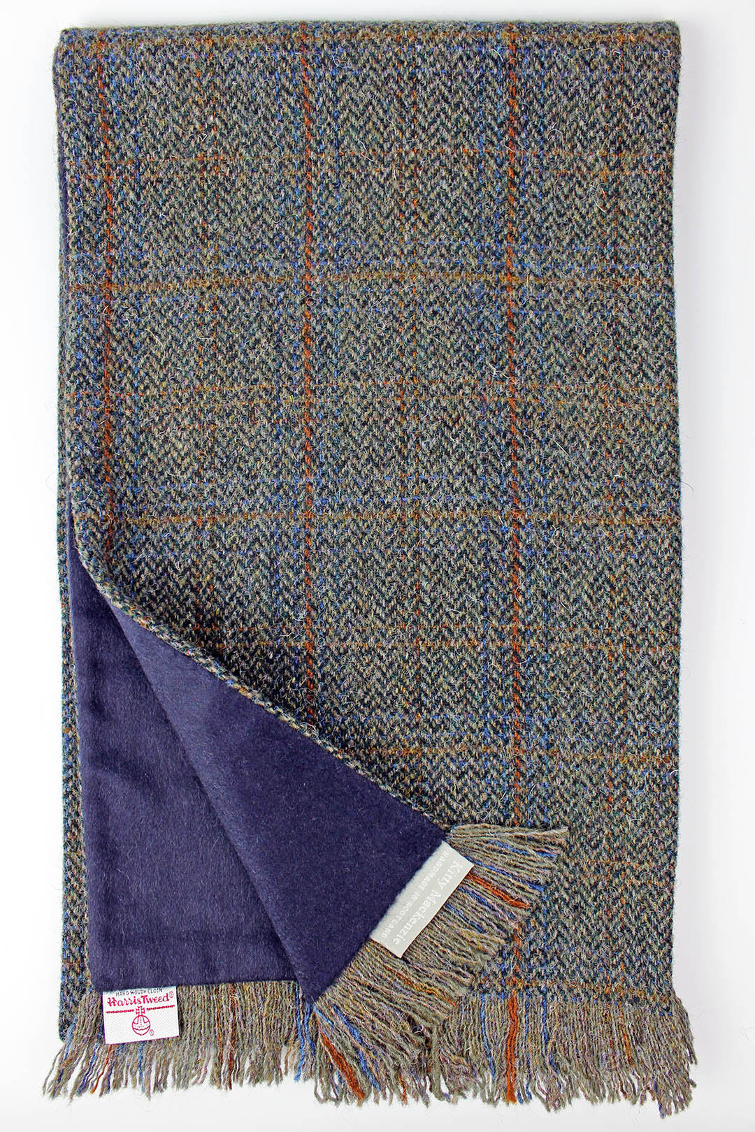 Harris Tweed scarf lined with Johnstons of Elgin cashmere, designed by Kitty Mackenzie. Scottish Textiles Showcase