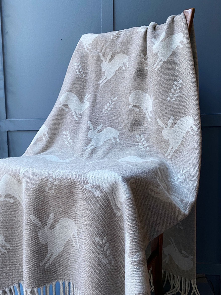 Mountain Hare throw, fawn
