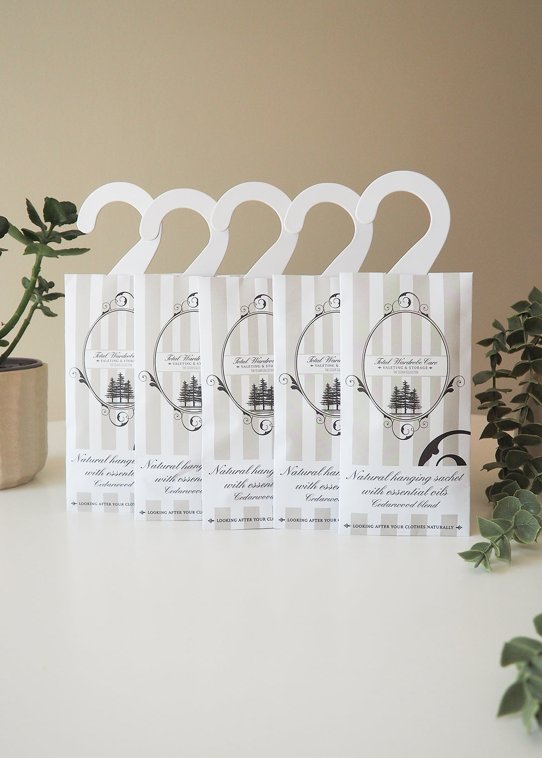 Natural anti-moth cedarwood hanging sachets.