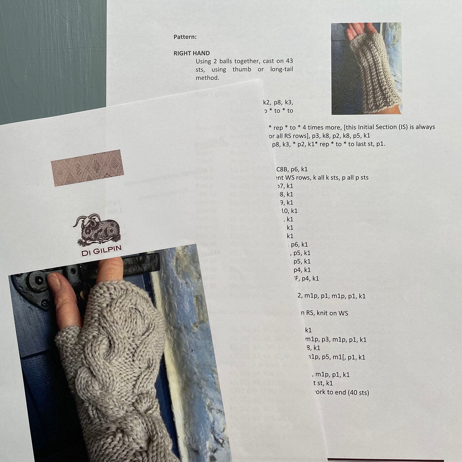 Twisted hazel wristwarmers knitting pattern