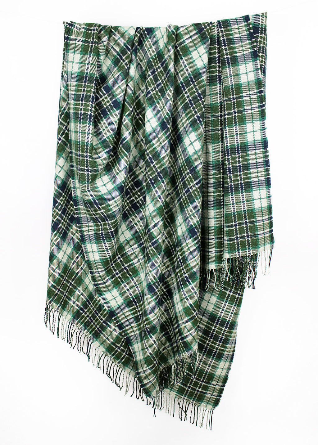 Pine Plaid Wool Cotton Throw
