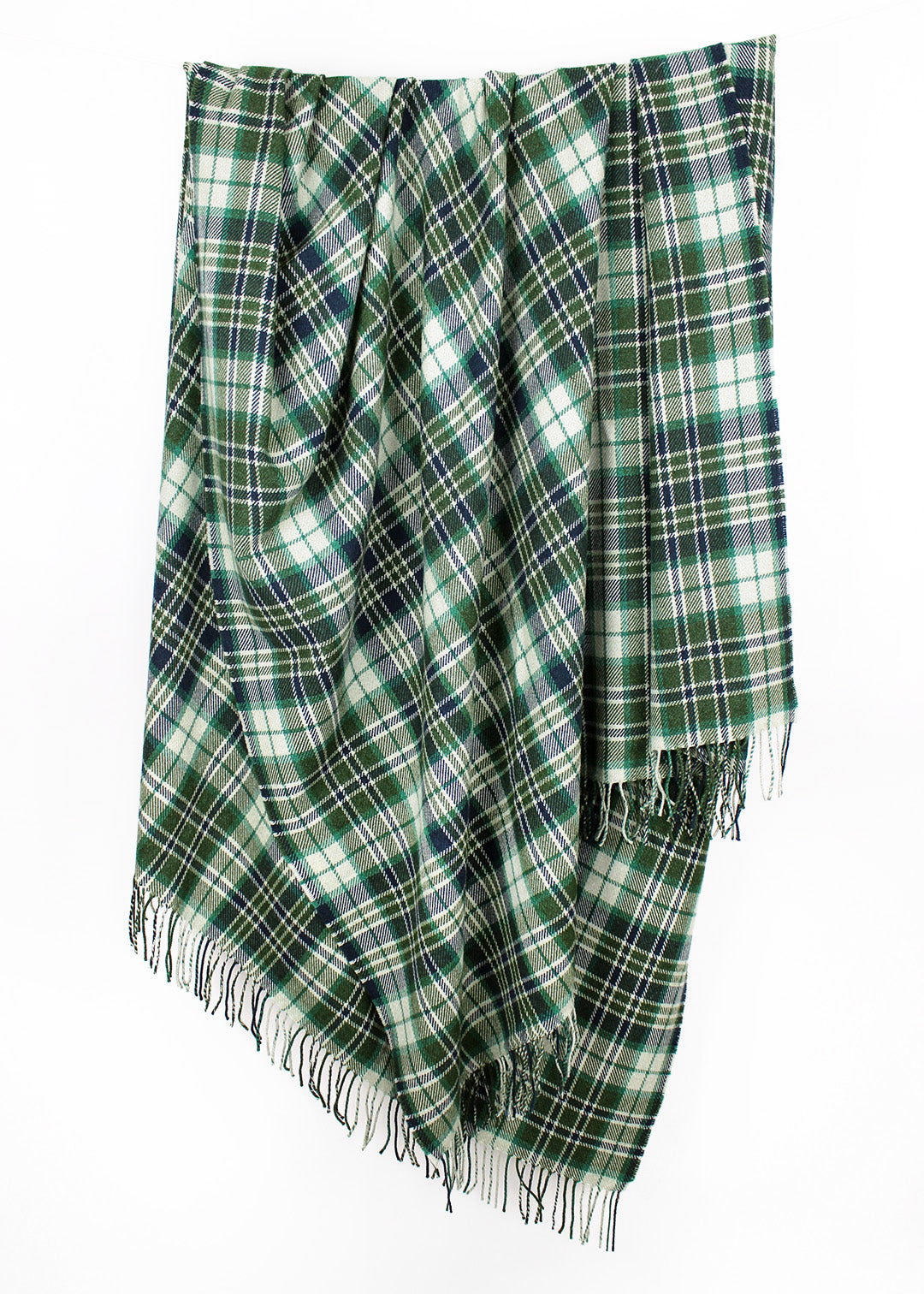 Pine Plaid Wool Cotton Throw