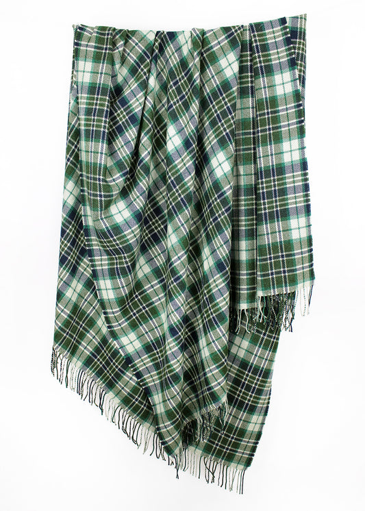 Pine Plaid Wool Cotton Throw