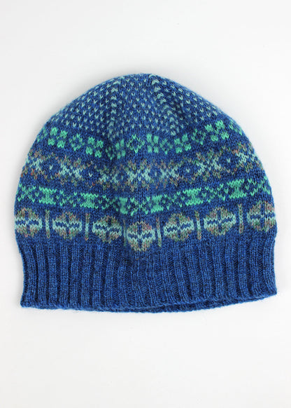 Shetland Fair Isle Hat Blue