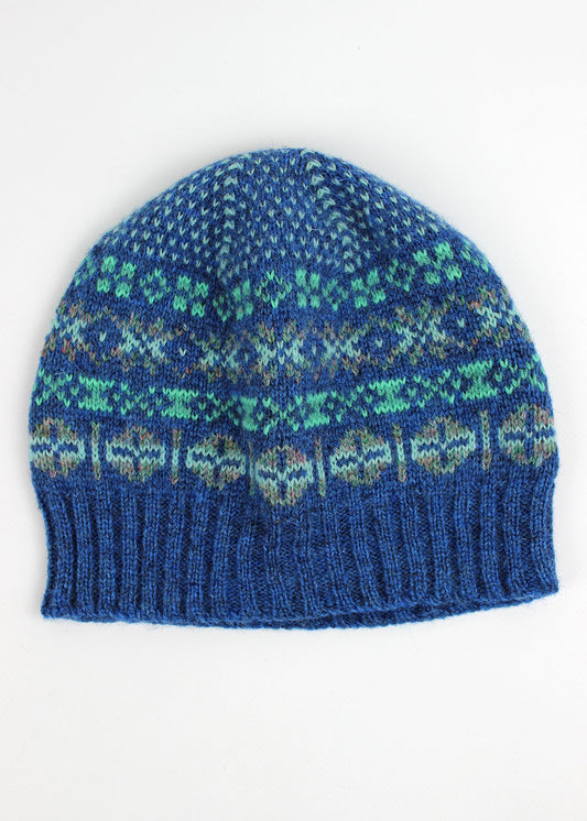 Shetland Fair Isle Hat Blue
