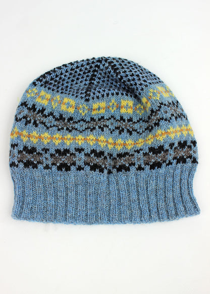 Shetland Fair Isle Hat Blue