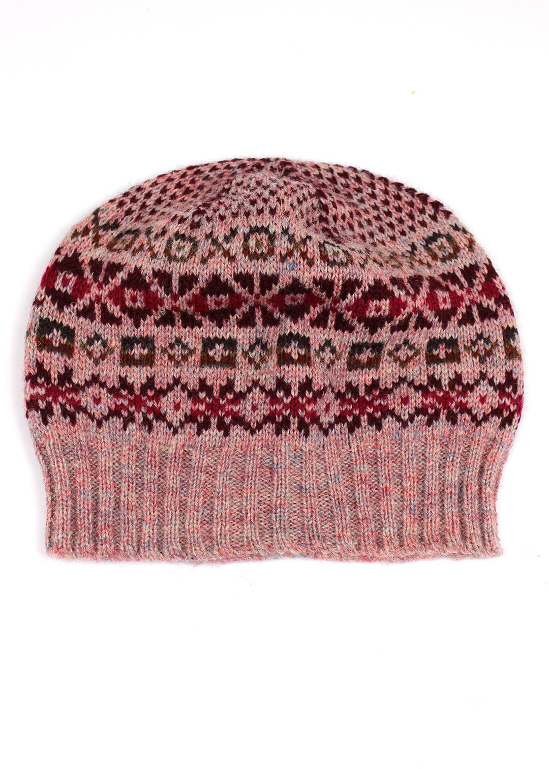 Shetland Fair Isle Hat Pink