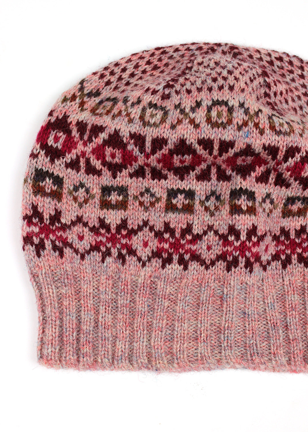Shetland Fair Isle Hat Pink