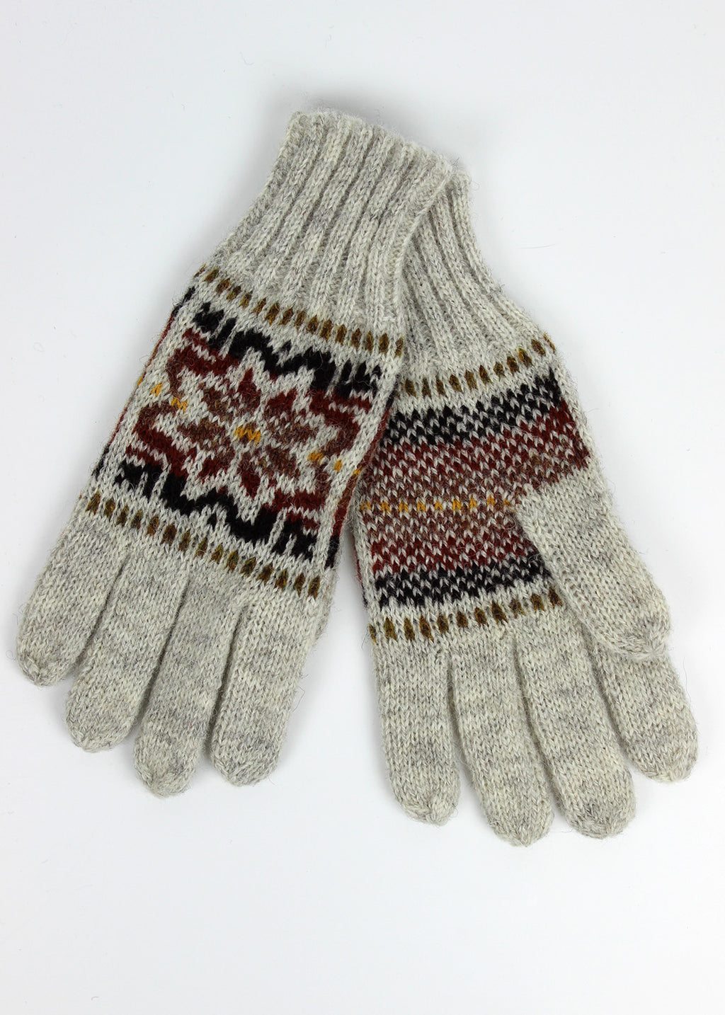 Shetland Fair Isle Gloves Grey