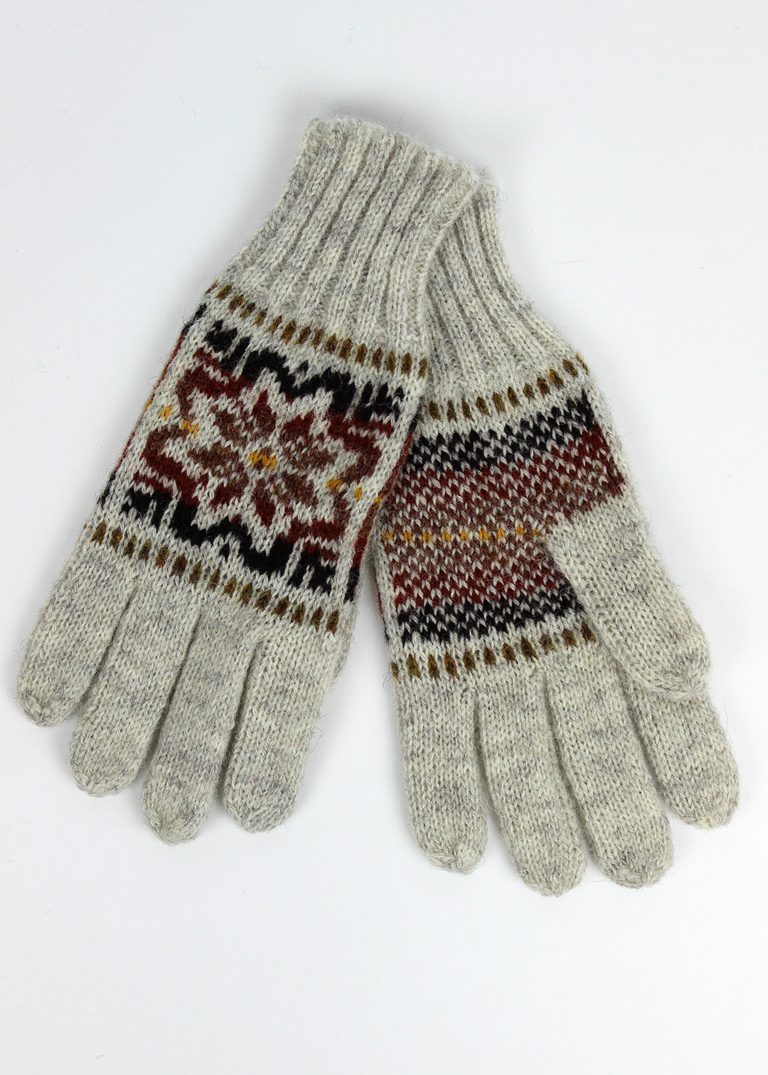 Shetland Fair Isle Gloves Grey