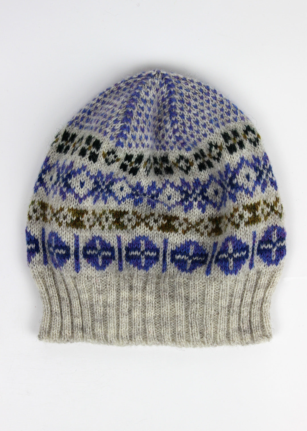 Shetland Fair Isle Hat Lavender