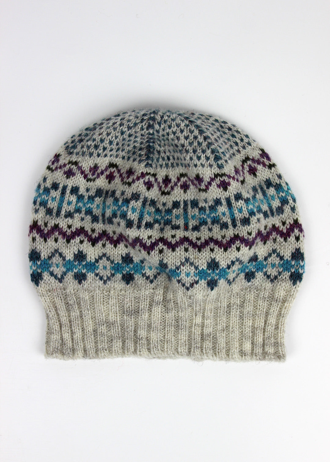 Shetland Fair Isle Hat Purple