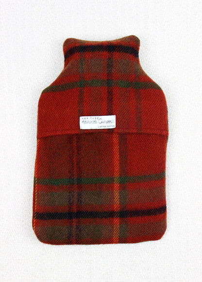 Limited edition Autumn Woodland Walk tartan hot water bottle made from 100% wool.