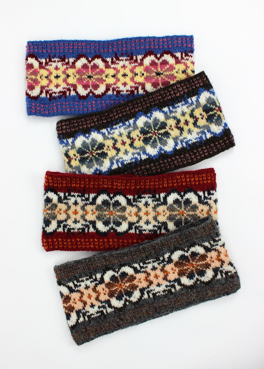 Shetland Fair Isle hand knitted headband in Shetland wool. Scottish Textiles Showcase.