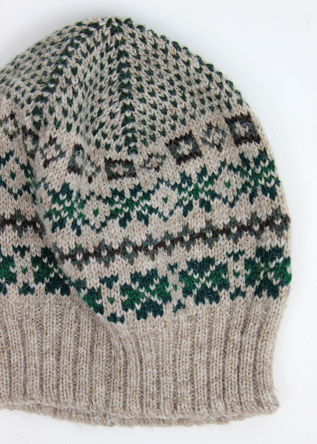 Shetland Fair Isle Hat Green