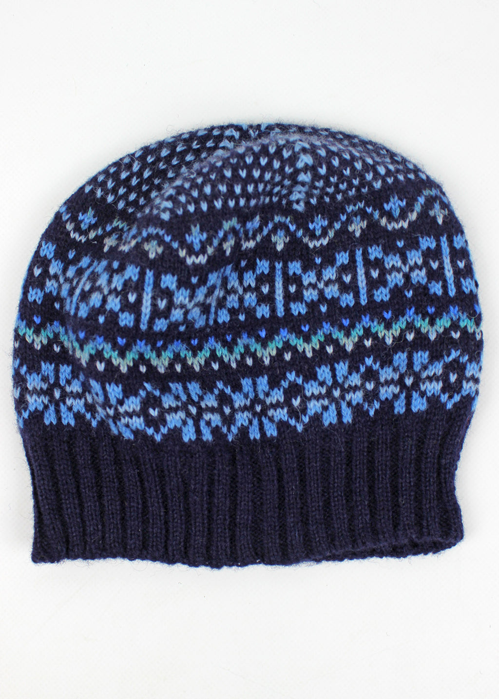 Shetland Fair Isle Hat Navy