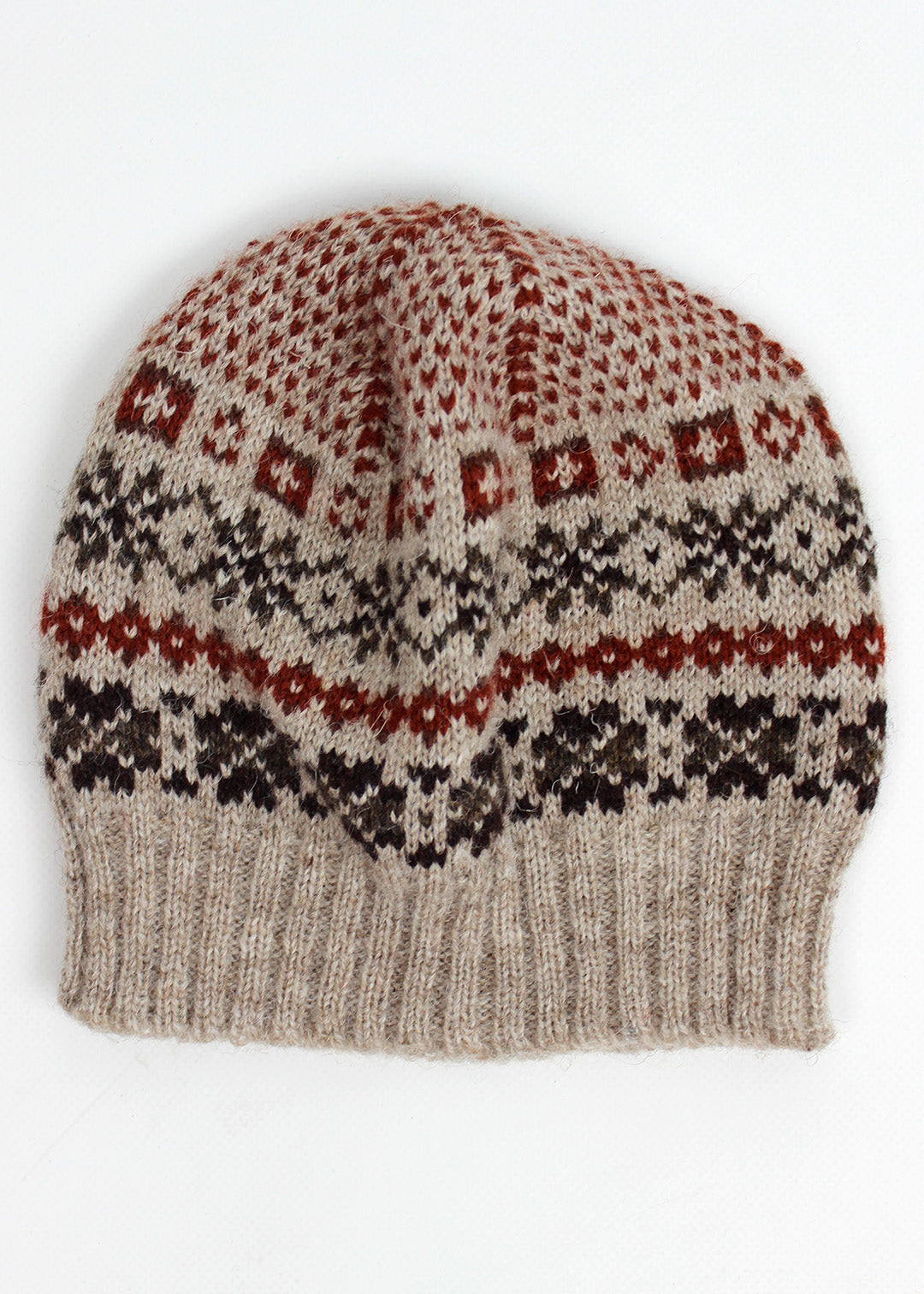 Shetland Fair Isle Hat Rust