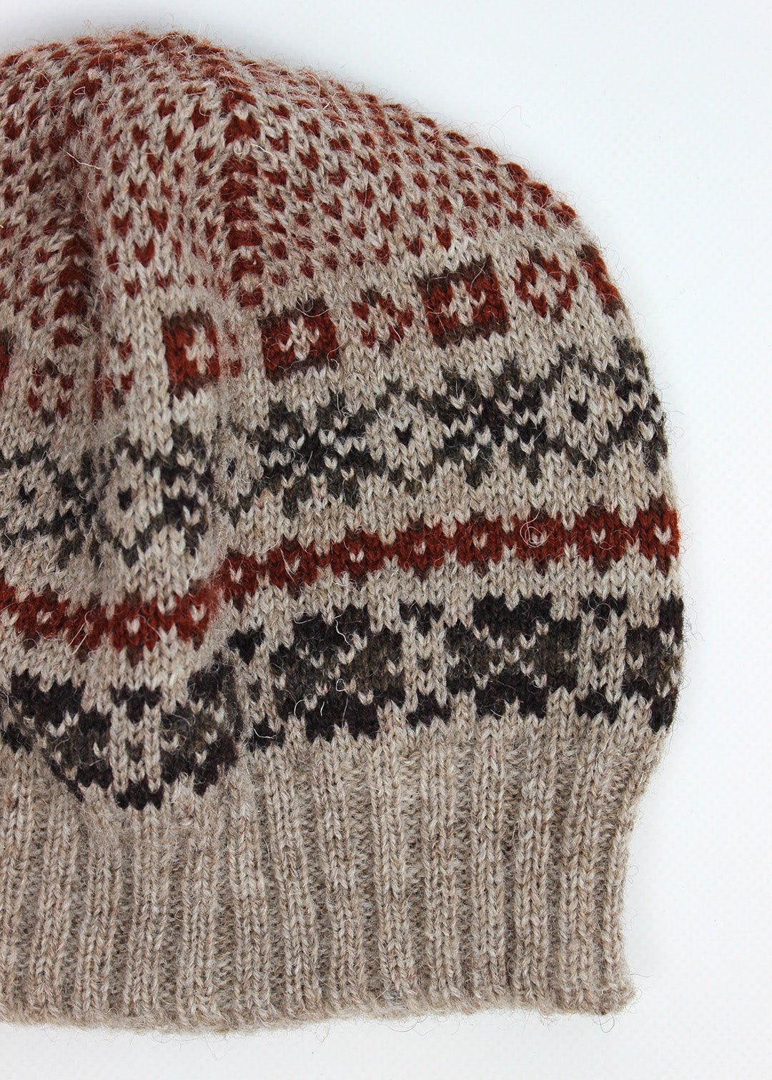 Shetland Fair Isle Hat Rust