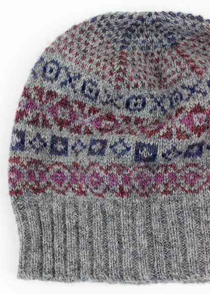 Shetland Fair Isle Hat Grey