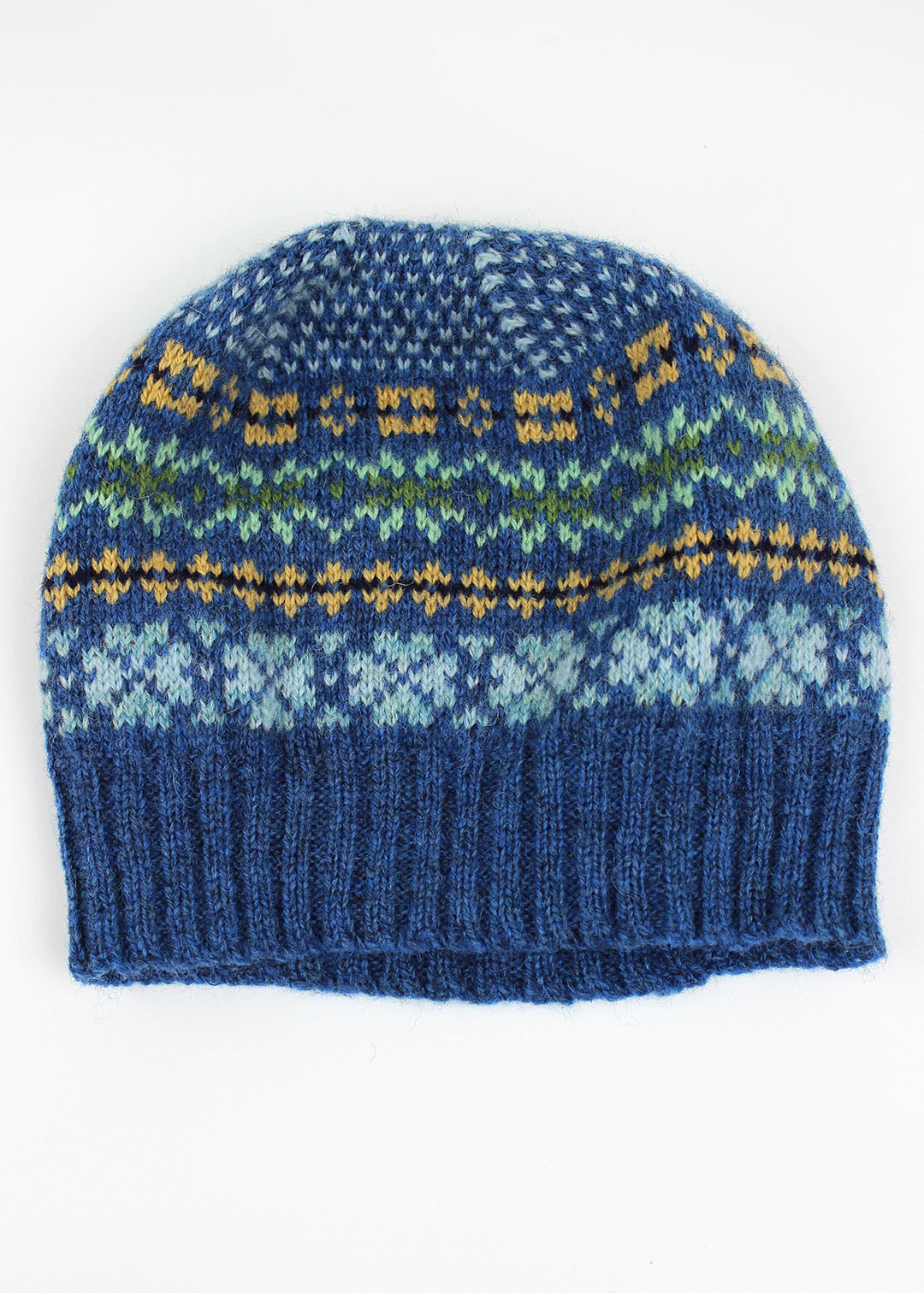 Shetland Fair Isle Hat Blue