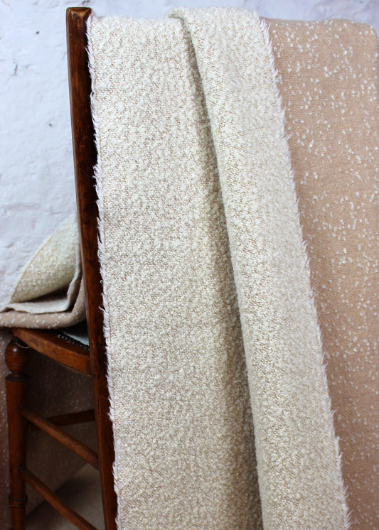 Wool cream boucle blanket. Scottish Textiles Showcase.